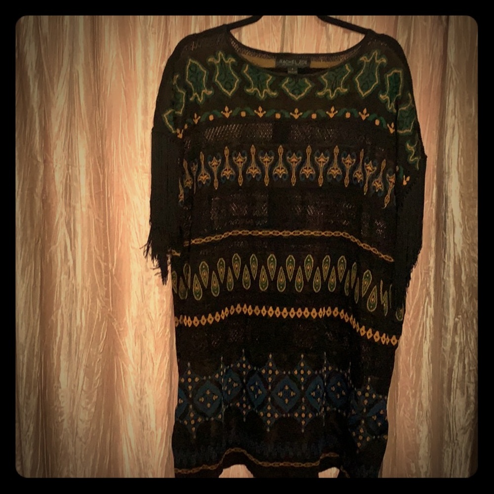 Rachel Zoe sweater dress with fringe